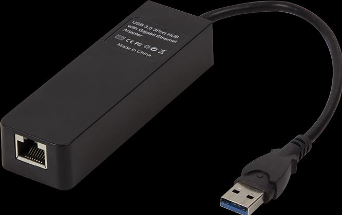 Actual product image LogiLink USB 3.0 3-port hub with Gigabit Ethernet UA0173A (USB-A, 1000 Ports)