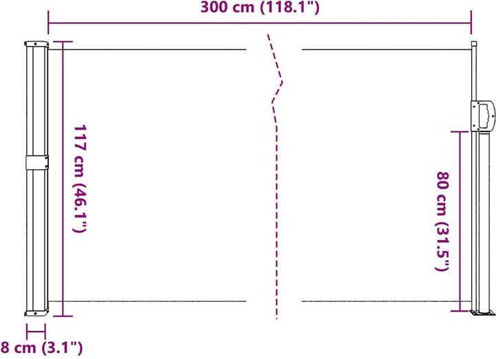 Produktbild VidaXL Seitenmarkise Ausziehbar (1.17 m)