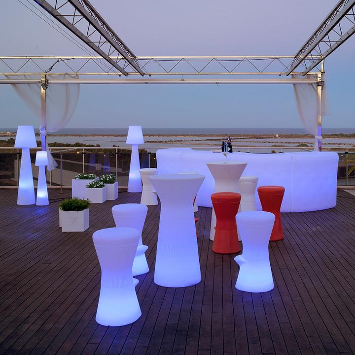 Actual product image Newgarden CORFU 74 LED Solar Bar Stool 40cm + RGB, Battery, Remote Control Indoor & Outdoor IP65 (45 lm, IP65)