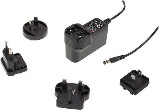 Actual product image MeanWell Medical plug-in power supply with interchangeable adapter GEM12I 264V 1A 12W Interchangeable plug