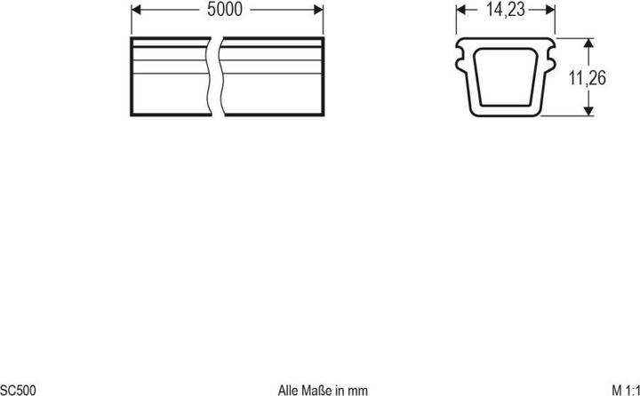 Produktbild EVN SC500 AluminiumFliesenprofil ink Abdeckung 200cm