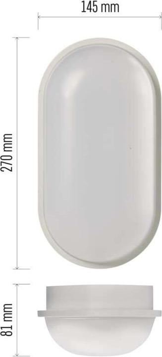 Produktbild Emos LED Wandleuchte, oval, weiss 20W neutralweiss, IP65 (1900 lm)
