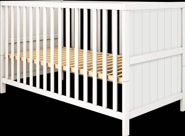 Actual product image Flexa Baby crib Luna with grooved profile (70 x 140 cm)
