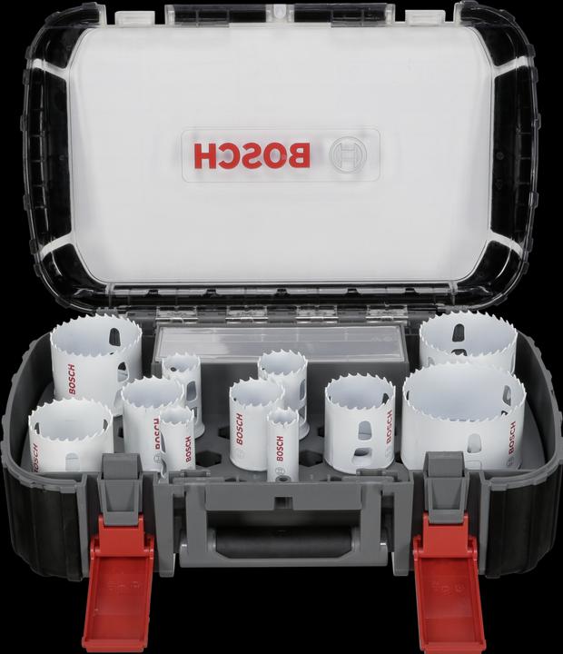 Produktbild Bosch Professional Zubehör 14-teiliges Universal-Set, 1 Lochsäge Progressor for Wood&Metal (20 mm, 22 mm, 25 mm, 32 mm, 35 mm, 40 mm, 44 mm, 76 mm, 60 mm, 51 mm, 64 mm)