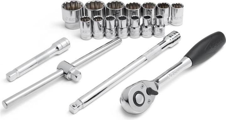 Image du produit SATA 18 Tlg. 1/2" 12-Kant Steckschlüssel Satz, metrisch