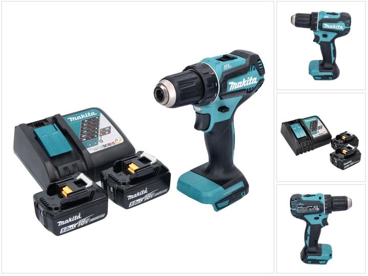 Immagine prodotto Makita Trapano avvitatore a batteria DDF 485 RT 18 V 50 Nm Brushless + 2x batteria 5.0 Ah + caricatore (Batteria ricaricabile)