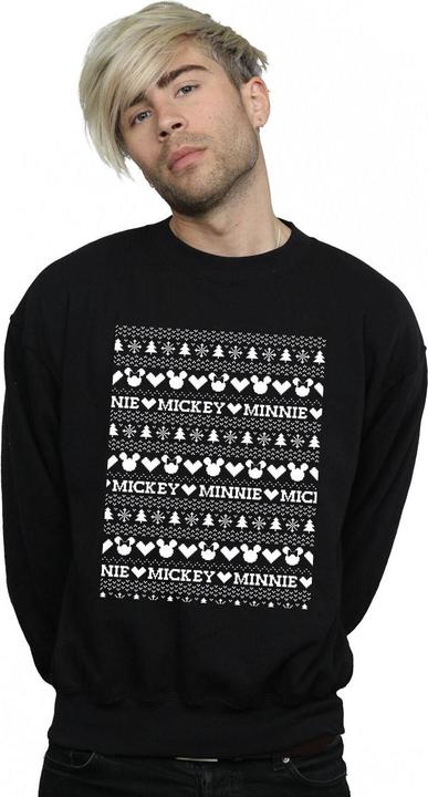 Actual product image Disney Mens Mickey And Minnie Christmas Fair Isle Sweatshirt (M)