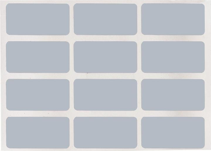 Actual product image Brady THT-5-362-10, anti-counterfeit vinyl, silver, glossy, 25.40 x 12.70 mm, permanent, 3-bah