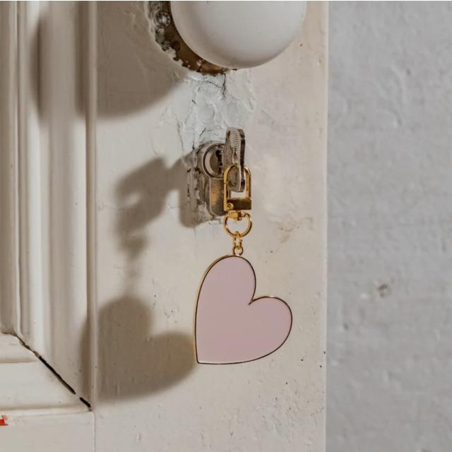 Eulenschnitt Schlüsselanhänger kleines Herz Rosa - von