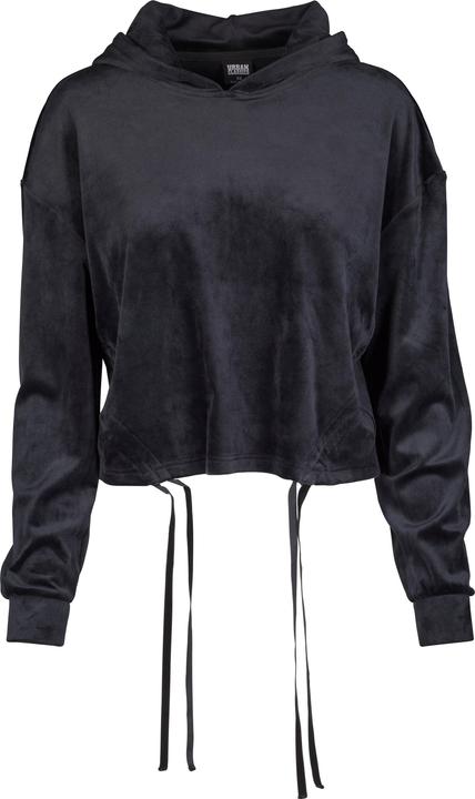 Urban Classics Ladies Short Velvet Gathered Hoody