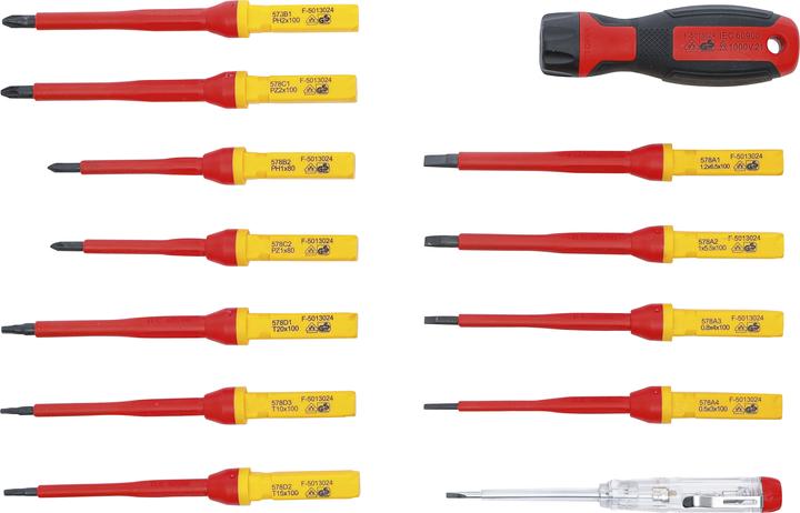 Actual product image BGS VDE Screwdriver Set with Interchangeable Blades 13 pcs.