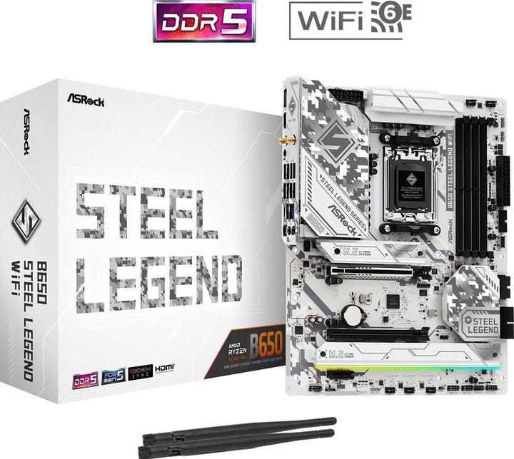 Produktbild AsRock B650 STEEL LEGEND WiFi (AM5, AMD B650, ATX)
