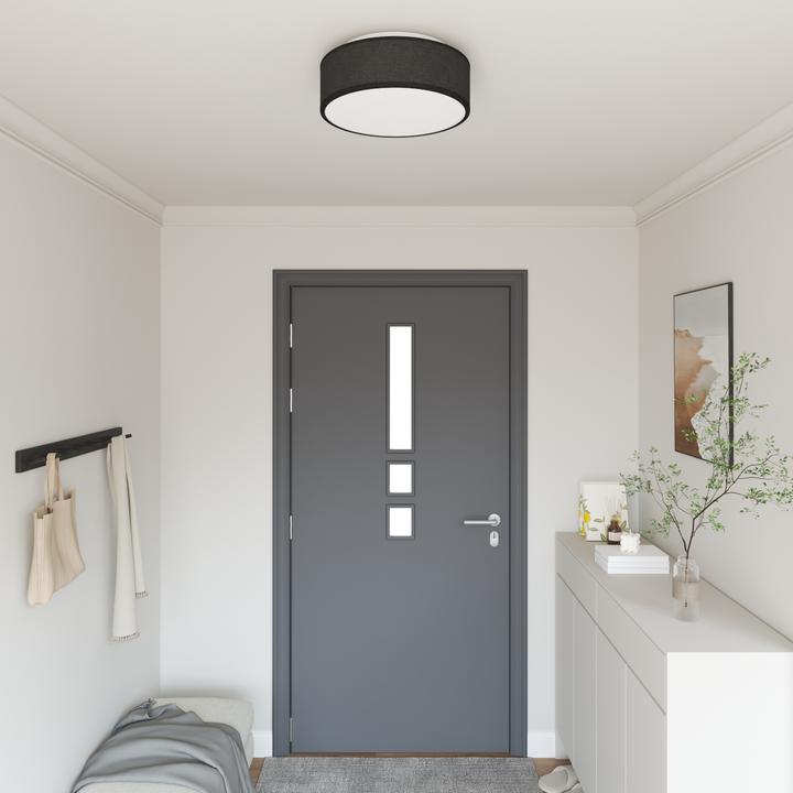 Produktbild VidaXL Deckenlichter Flush Mount Schwarz Ø 38 cm Stoff E27 (E27)