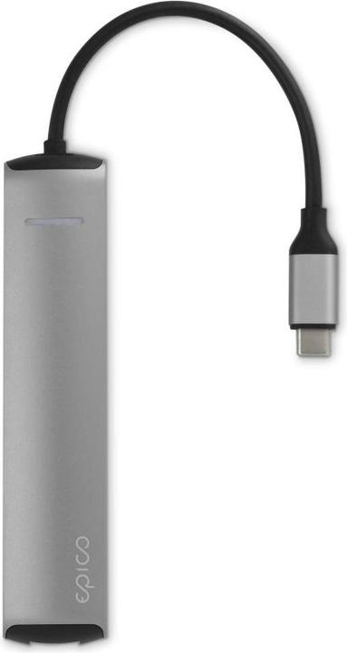 Produktbild Epico 9915112100019 laptop dock/port replicator USB 3.2 Gen 1 (3.1 Gen 1) Type-C Black, Silver (USB-C, 6 Ports)