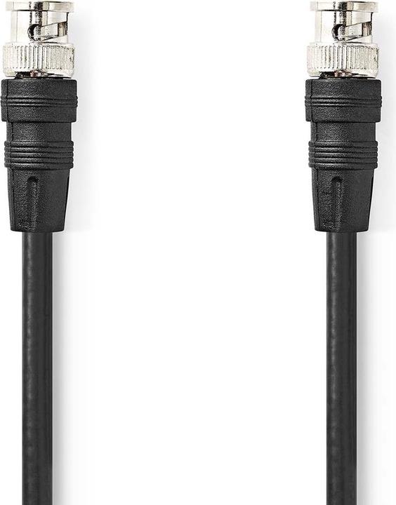 Actual product image Nedis BNC video cable | BNC plug | BNC plug | Nickel-plated | 75 Ohm | 2.00 m | Round | PVC | Schwa (75 dB, Antenna cable)
