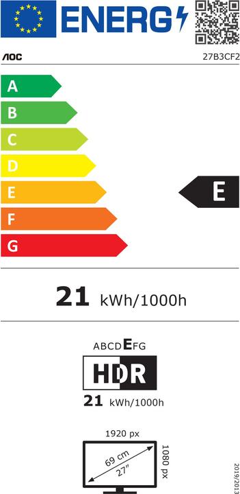 Energy Label AOC 27B3CF2 (1920 x 1080 pixels, 27")