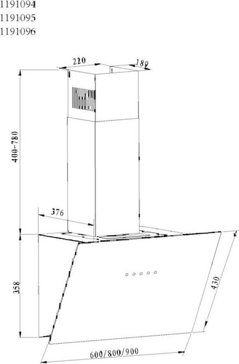 Actual product image Amica Fireplace hood (Island canopy)