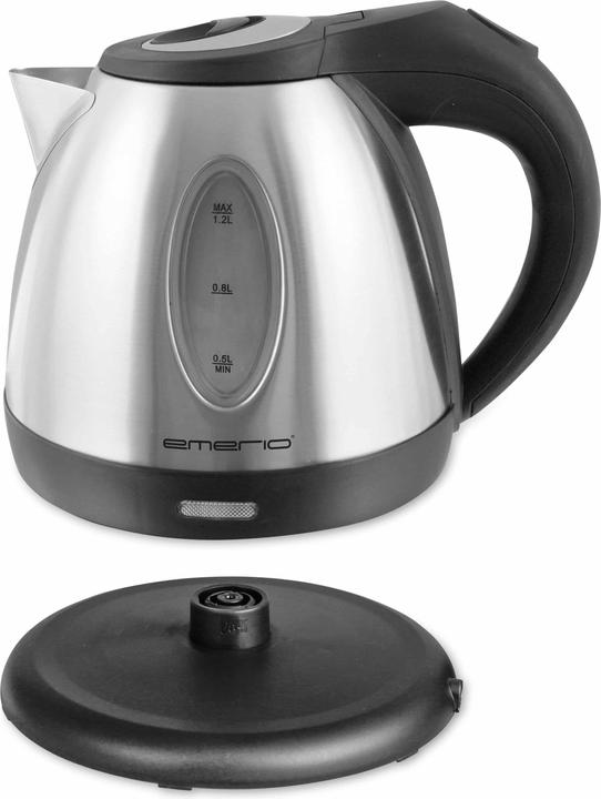 Produktbild Emerio Wasserkocher, 1.2L, Edelstahl, Wasserstandsanzeige (1.20 l, EU-Stecker)