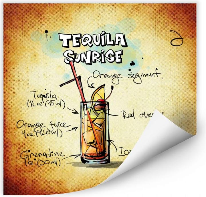 Actual product image Trenddeko Tequila Sunrise - Recipe (30 x 30 cm)