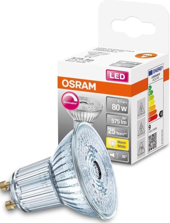 Productafbeelding Osram Superster Par 16 (GU10, 8.30 W, 575 lm, 1 x, F)