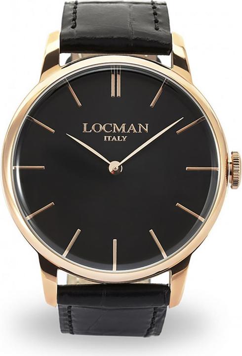 Produktbild Locman Italy Herrenuhr 1960 schwarz/roségold PVD Ref. 0251 (Uhr mit Schmuckstein, 41 mm)