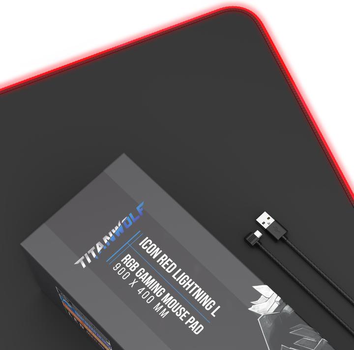 Image du produit Titanwolf Tapis de souris gaming RGB, tapis de souris 900 x 400 mm, améliore la précision et la vitesse (XL)