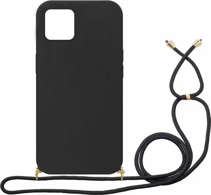 Actual product image mobileup Eco Case with Lanyard for iPhone 12 Pro Max - Black (Apple iPhone 12 Pro Max)