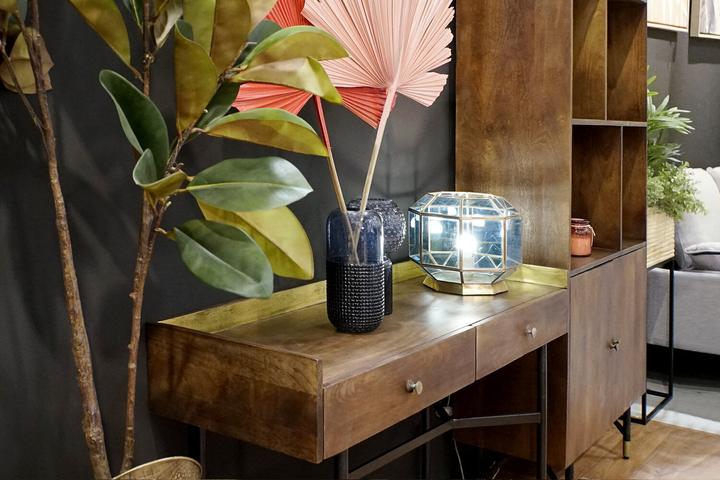 Immagine prodotto DKD Home Decor Desk lamp Crystal Blue Golden 220 V Brass 50 W Modern (29 x 29 x 25 cm)