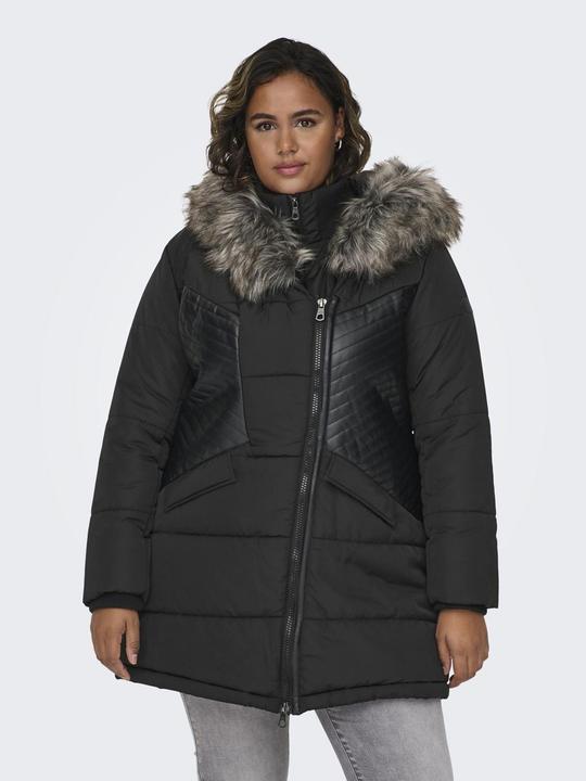 Immagine prodotto Only Cappotto curvy con cappuccio in pelliccia (L)
