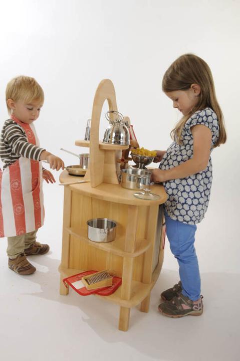 Actual product image NIC Handle pot with lid Ø 12cm 17x14x7 cm, wooden handles, lid, aluminum, from 3 yrs.