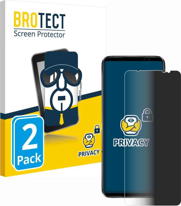 Productafbeelding BROTECT Anti-spionnetje privacyfolie Beschermfolie tegen blauw licht (2 Stuk, Asus ROG Phone 6 Pro)