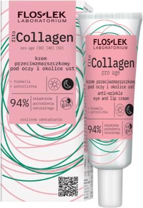 Immagine prodotto Floslek Fito Collagene Crema Antirughe Occhi e Labbra Crema Antirughe Sotto gli Occhi e le Labbra (30 ml, Giorno + Notte)