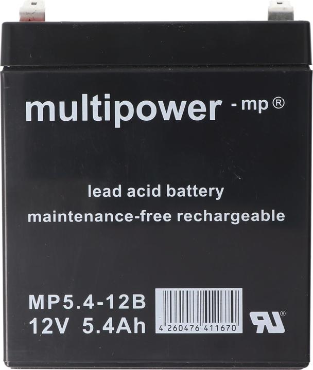 Actual product image Multipower MP5.4-12B 12V 5,4Ah 6,3mm Faston Bleiakku AGM Blei Gel Akku (12 V, 5.40 Ah)