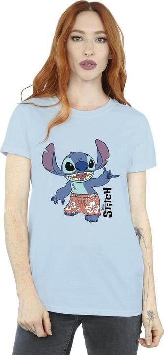 Actual product image Disney Womens/Ladies Lilo & Stitch Bermuda Shorts Cotton Boyfriend T-Shirt (XXL)
