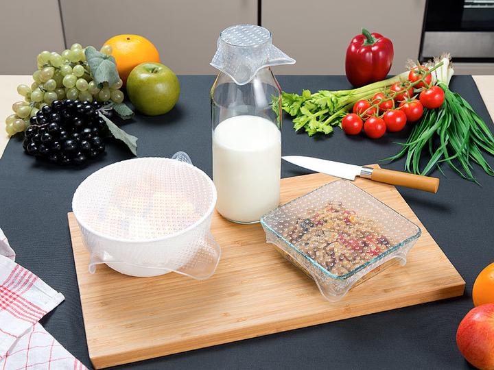 Produktbild Rosenstein & Söhne 4er-Set wiederverwendbare Silikon-Frischhaltefolien, 3 Grössen (4 x)