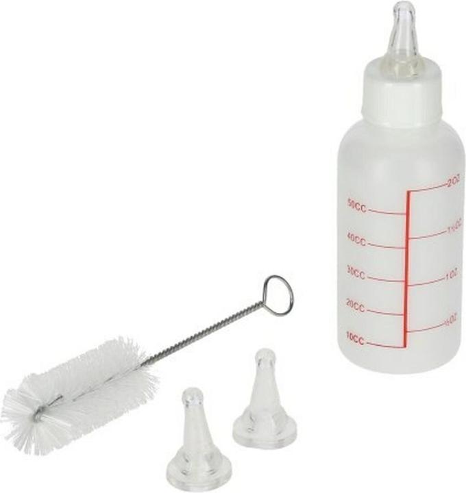 Produktbild Kerbl Aufzuchtflasche 50 ml, mit 2 Sauger m. Reinigungsbürste (0.05 l)