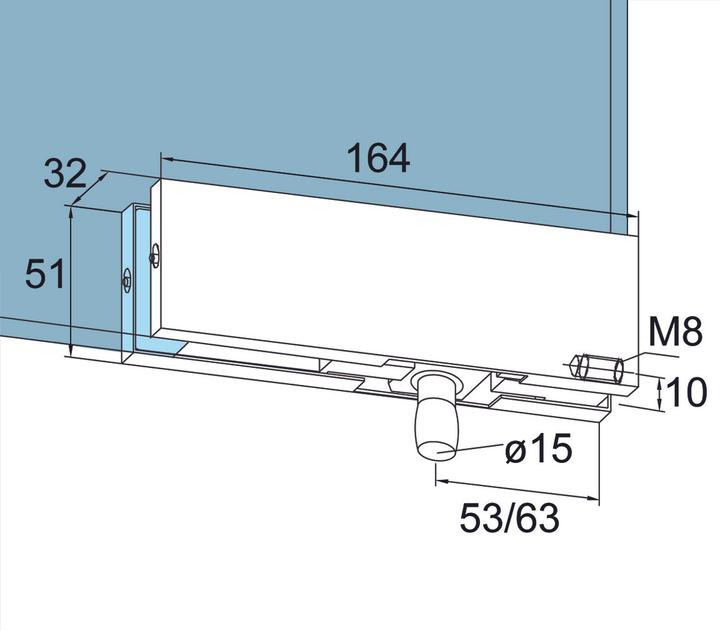 Actual product image Dormakaba Skylight fitting PT 30 for all-glass systems Universal (1 pcs.)
