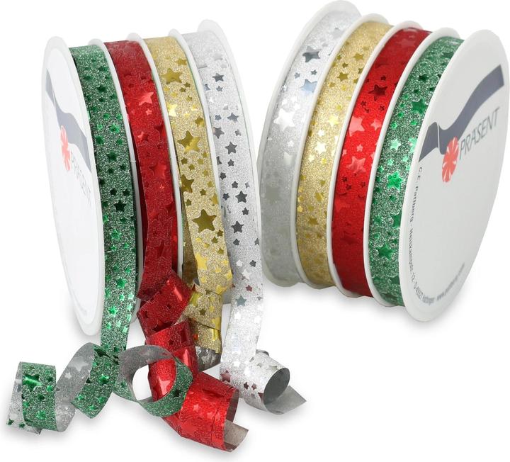 Immagine prodotto Magni Nastro a righe glitterato stella tradizionale 10mmx16m (Borsa da regalo, 21 x)