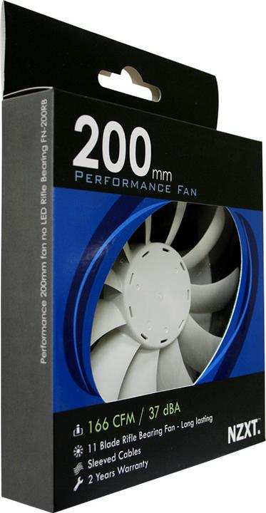Actual product image NZXT FS-200 Enthusiast Silent Case Fan, blue LED - 200mm (200 mm)