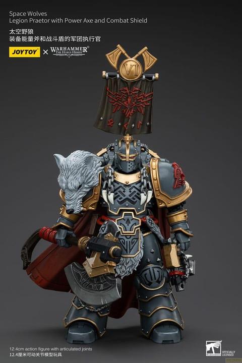 Actual product image Joy Toy Warhammer The Horus Heresy Action Figure 1/18 Space Wolves Legion Praetor with Power Axe and Combat