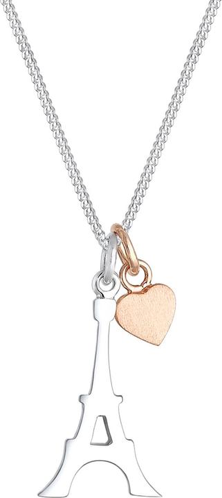 Produktbild Elli Halskette Eiffelturm Herz Matt 925 Sterling Silber (925 Sterling Silber Rosegold, No stone, 45 cm)