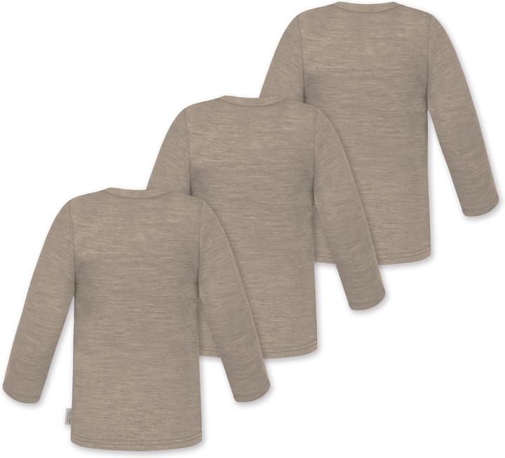 Produktbild Normani 3er Pack Baby Merino Longsleeve „Taupo" - 9467 (62)