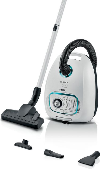 Actual product image Bosch Hausgeräte Series 4, Vacuum cleaner with bag, ProHygienic, White, BGD41HYG