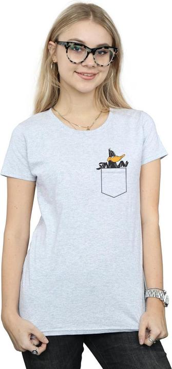 Actual product image Looney Tunes Womens/Ladies Daffy Duck Faux Pocket Cotton T-Shirt (XXL)