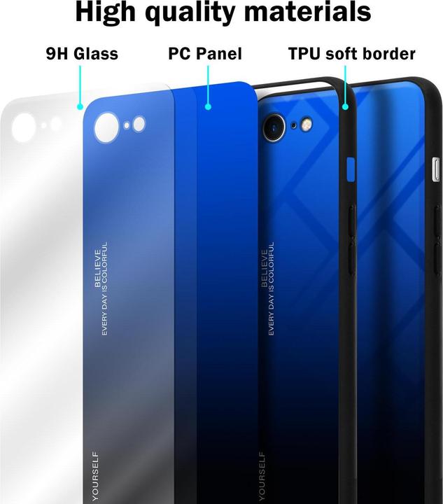 Productafbeelding Cadorabo TPU 2 kleuren glasdekking (Apple iPhone 7, Apple iPhone SE (2e generatie))