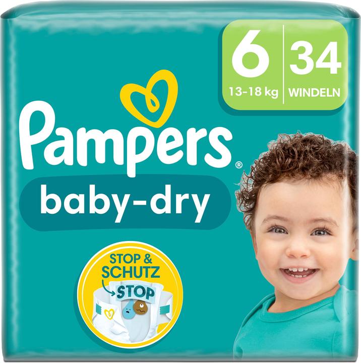 Immagine prodotto Pampers Baby-Dry (Dimensione 6, Pacco trasportabile, 34 Pezzo/i)