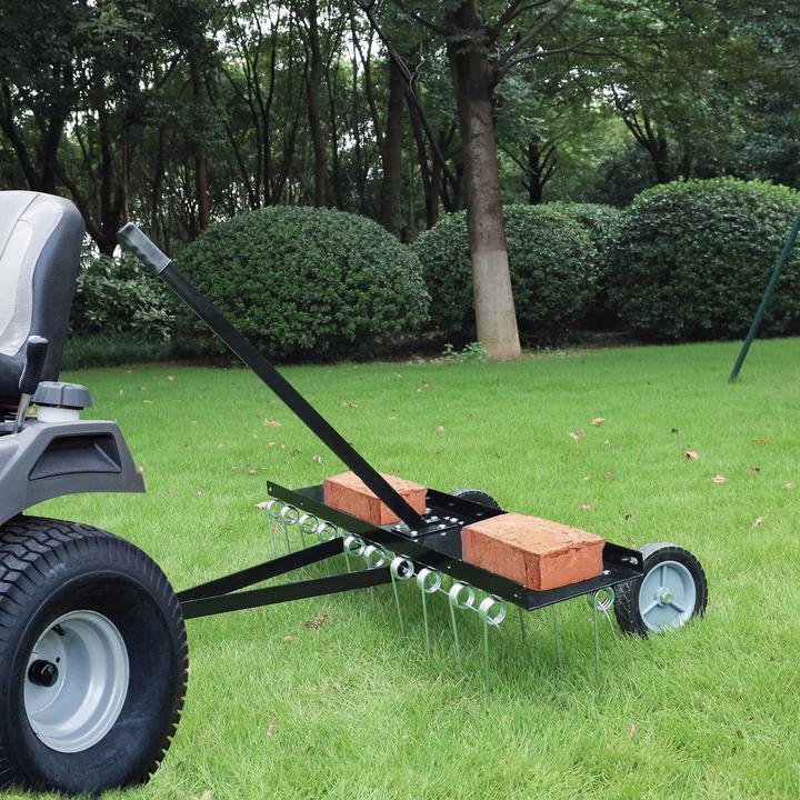 Immagine prodotto Wiltec Arieggiatore 100 cm per tosaerba a scoppio Arieggiatore per prato Cura del prato Trattore per prato