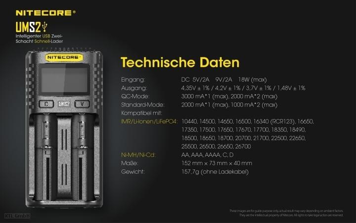 Actual product image Nitecore UMS2 (1 pcs., AAA, AA, Chargers without battery)