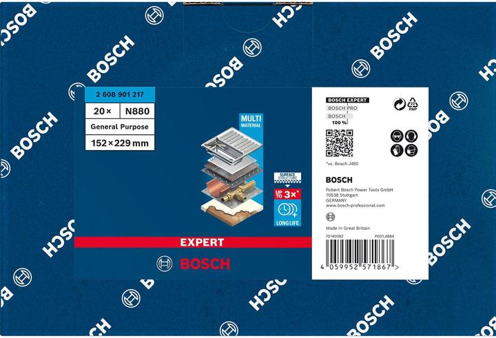Actual product image Bosch Professional Zubehör EXPERT Vliesschleifblatt N880, sehr fein GP (Very fine)