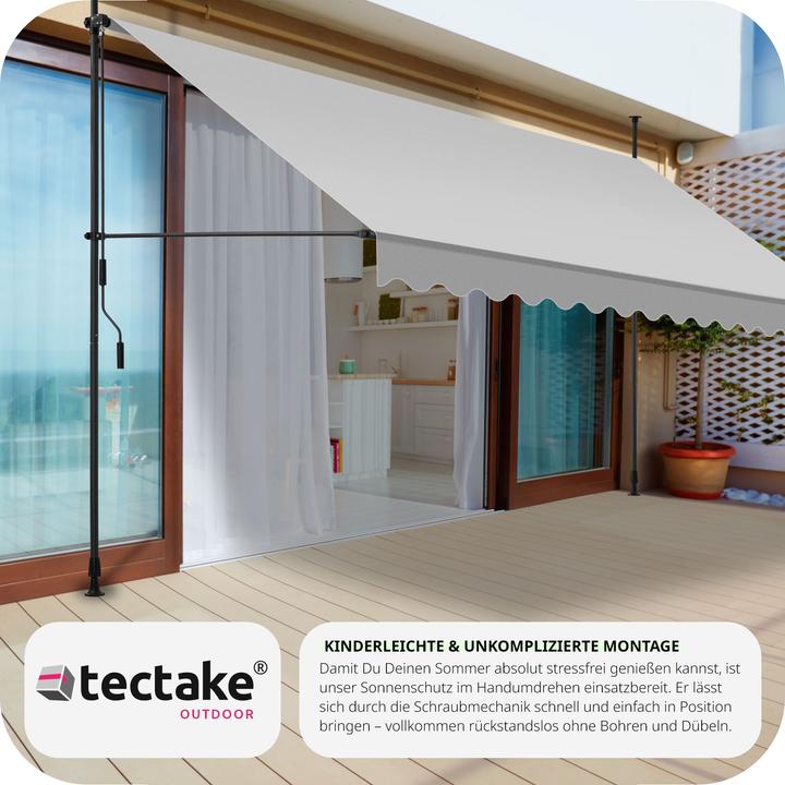Actual product image tectake Tenda a morsetto con manovella, altezza regolabile (4 m)